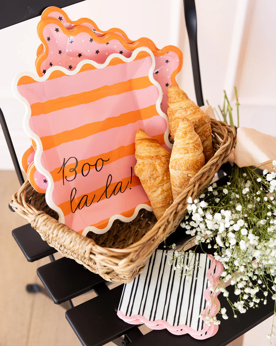 PINK & ORANGE BOO LA LA PAPER PLATE