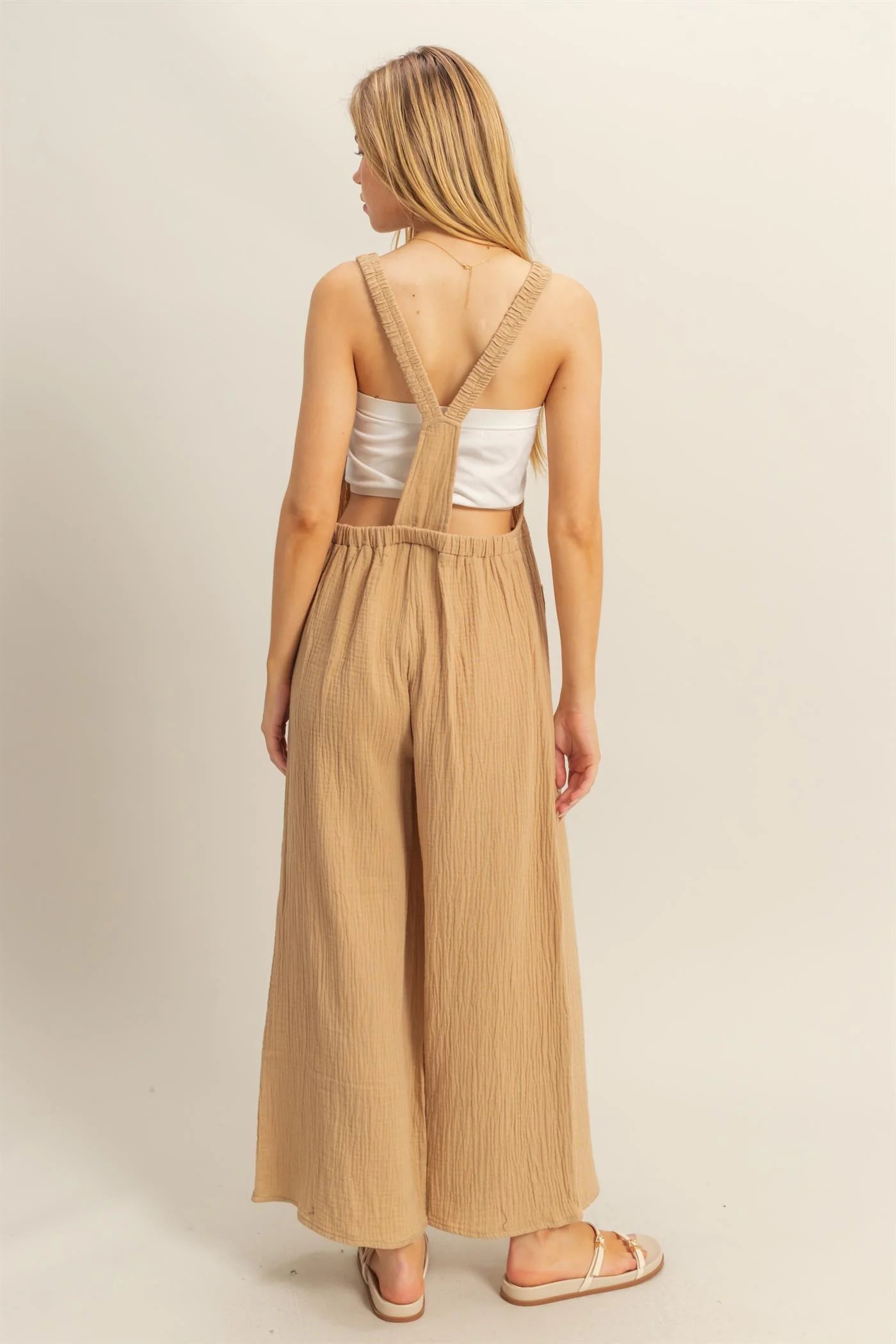 Gauze Pocket Overall Jumpsuit