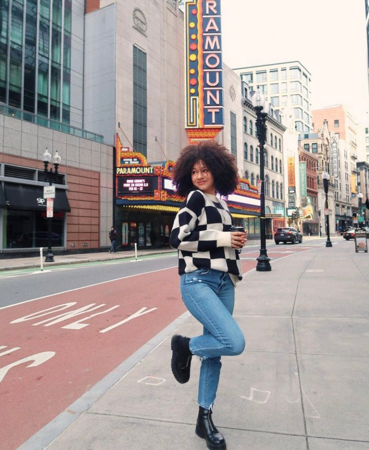 Checkered Oversized Sweater