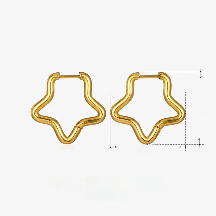 Wavy Star Hoops