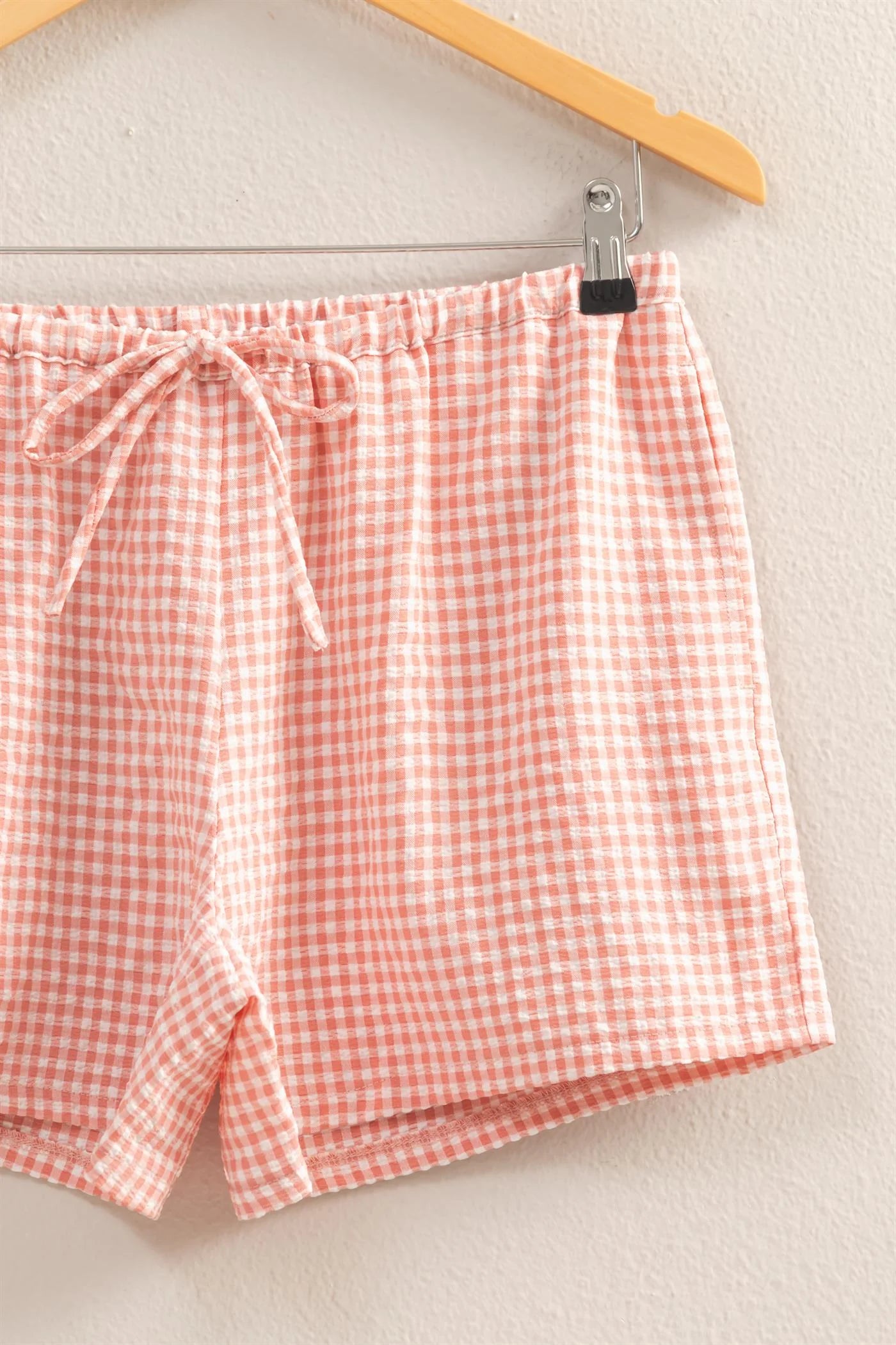 Gingham Pattern Relaxed Fit Shorts