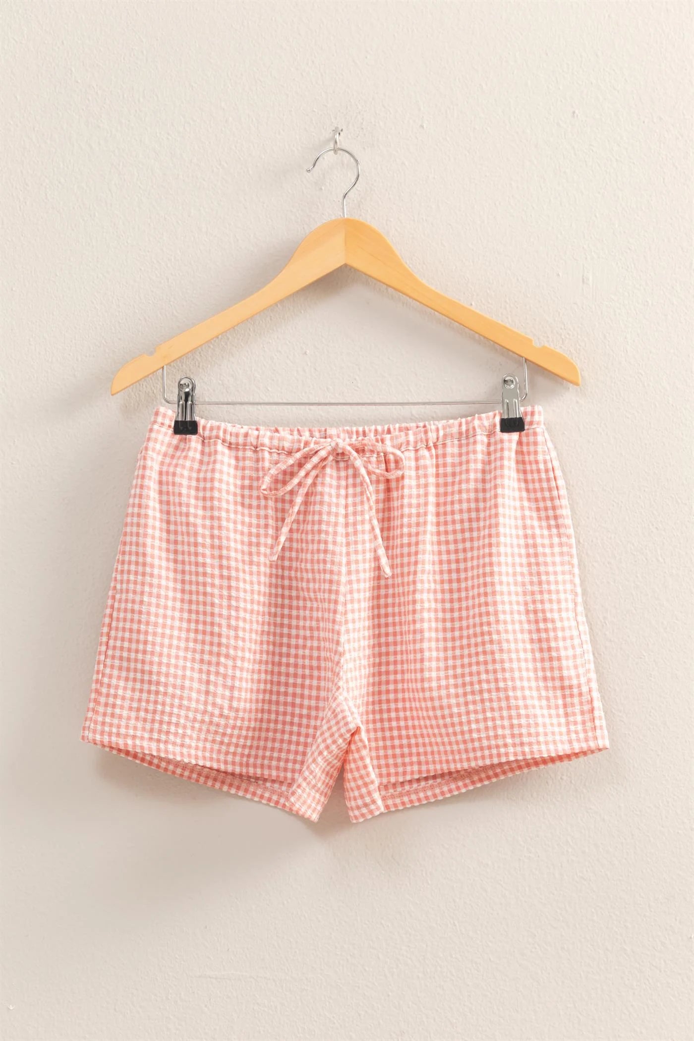 Gingham Pattern Relaxed Fit Shorts