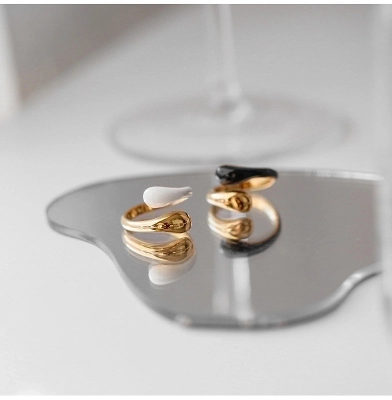Minimalist Color Block Stainless Steel Ring