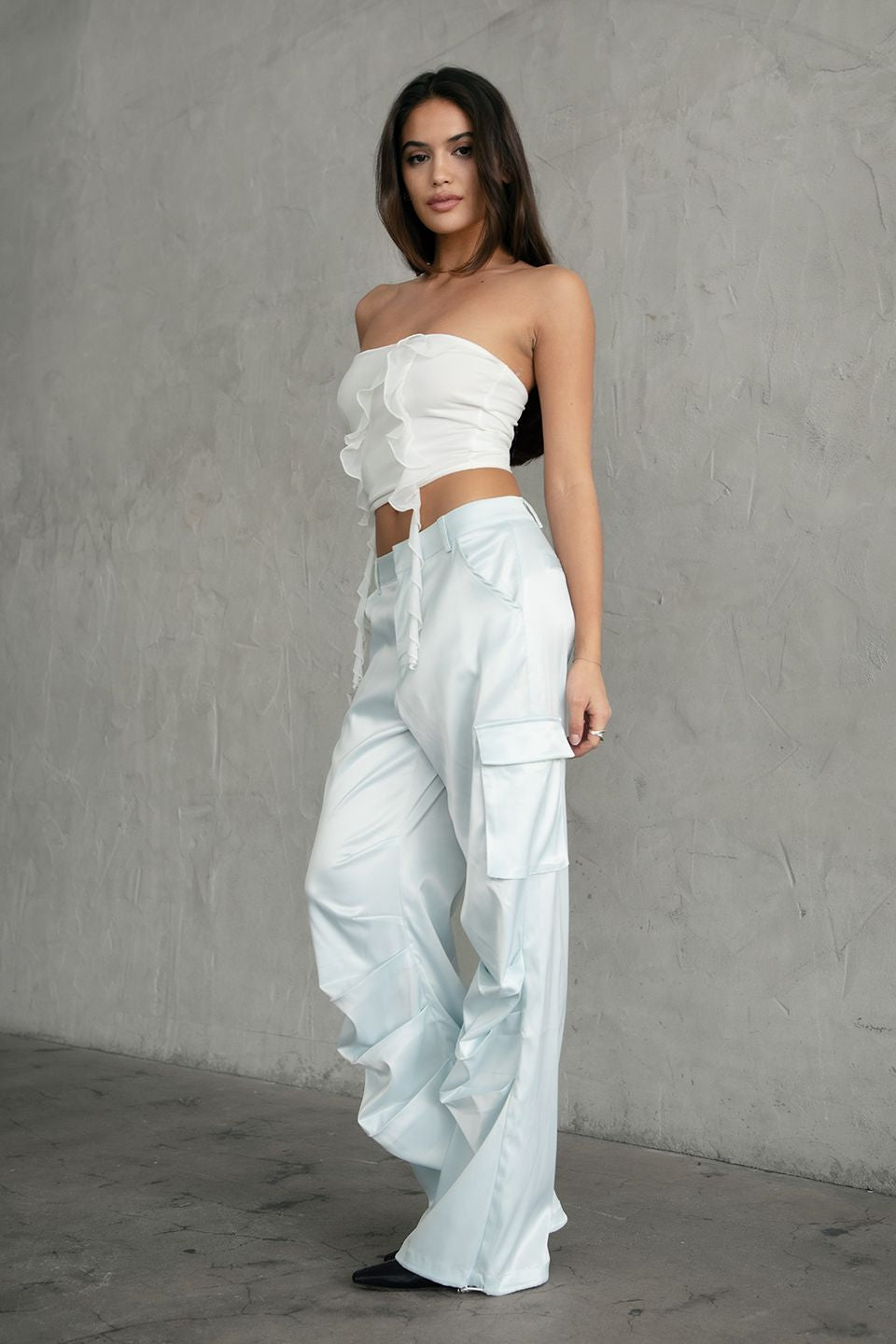 Poppy Ruffle Tube Top