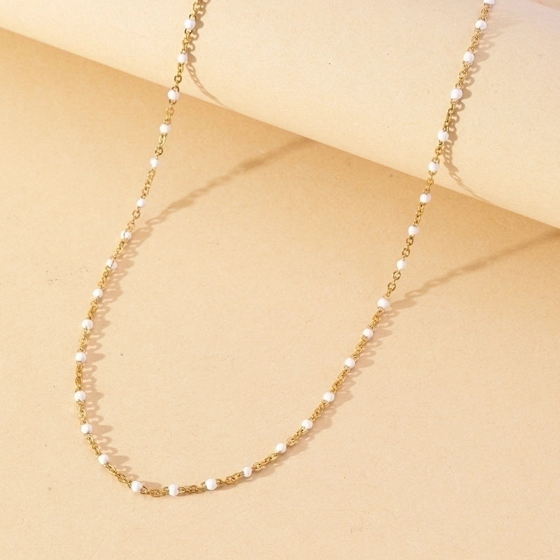 Sands and pearls gold plated stainless steel necklace