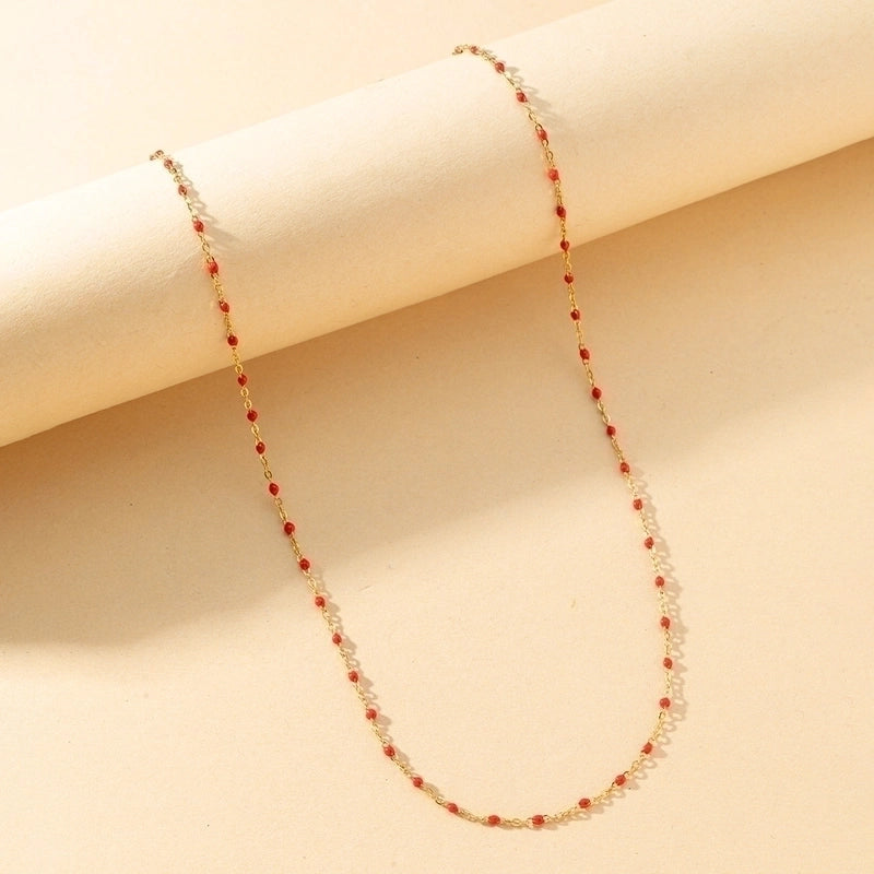 Sands and pearls gold plated stainless steel necklace