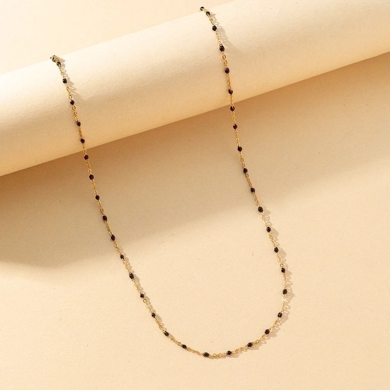 Sands and pearls gold plated stainless steel necklace