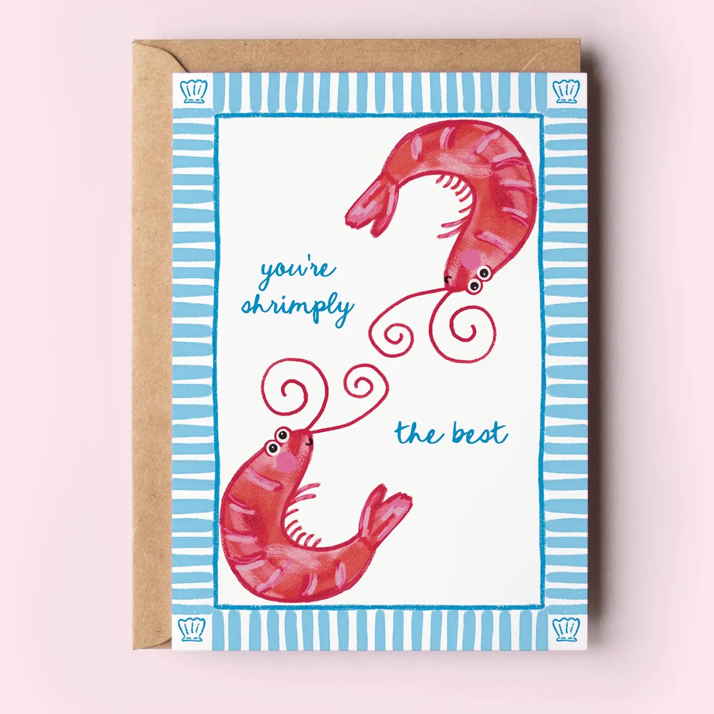 You're Shrimply the Best Shrimp Beach Coastal Greeting Card