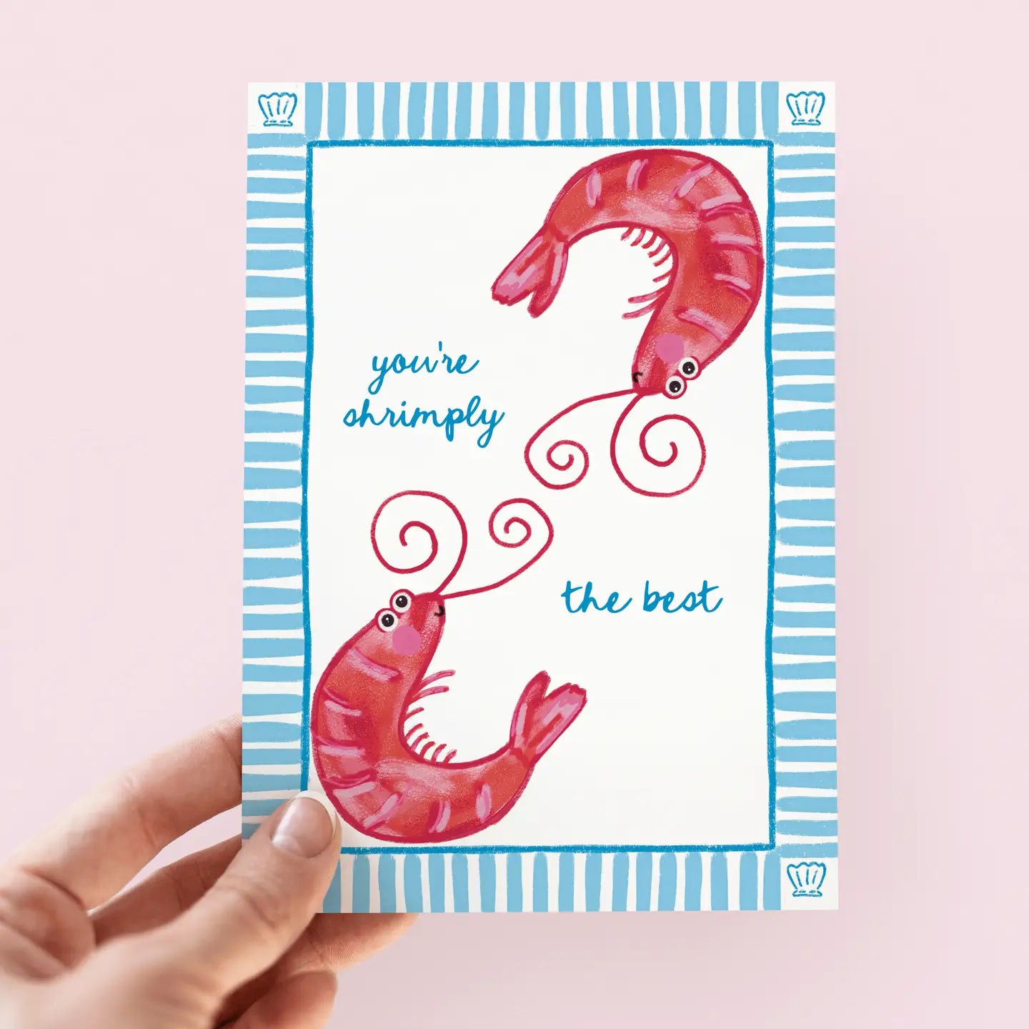 You're Shrimply the Best Shrimp Beach Coastal Greeting Card