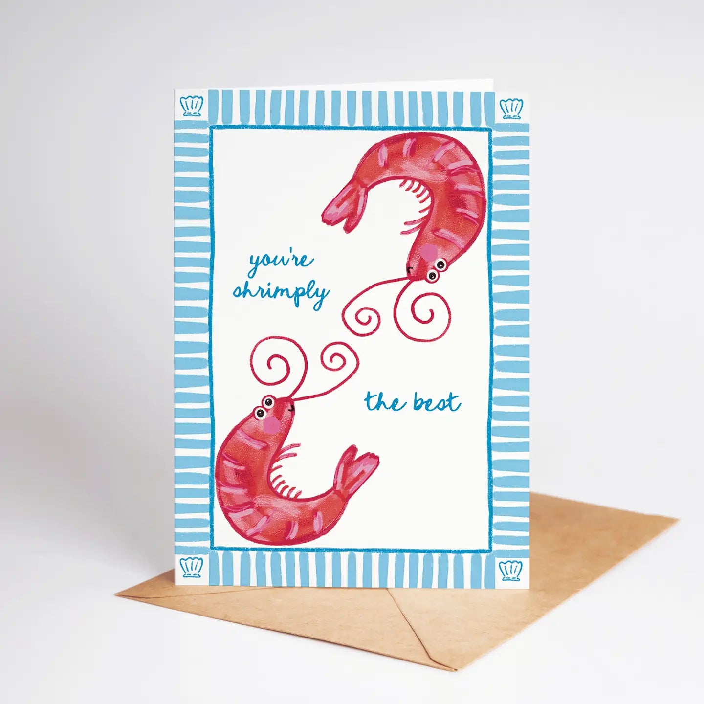 You're Shrimply the Best Shrimp Beach Coastal Greeting Card