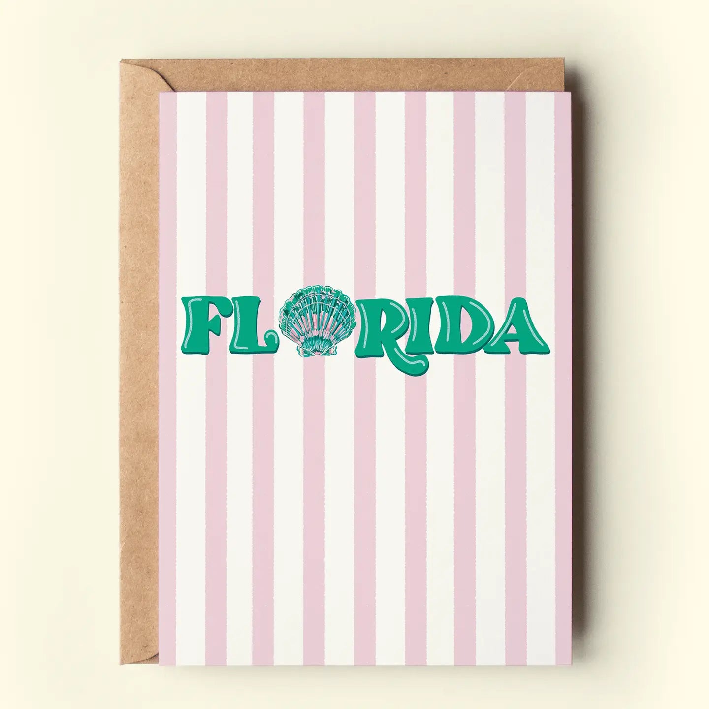 Florida Colorful Seashell Beach Coastal Greeting Card