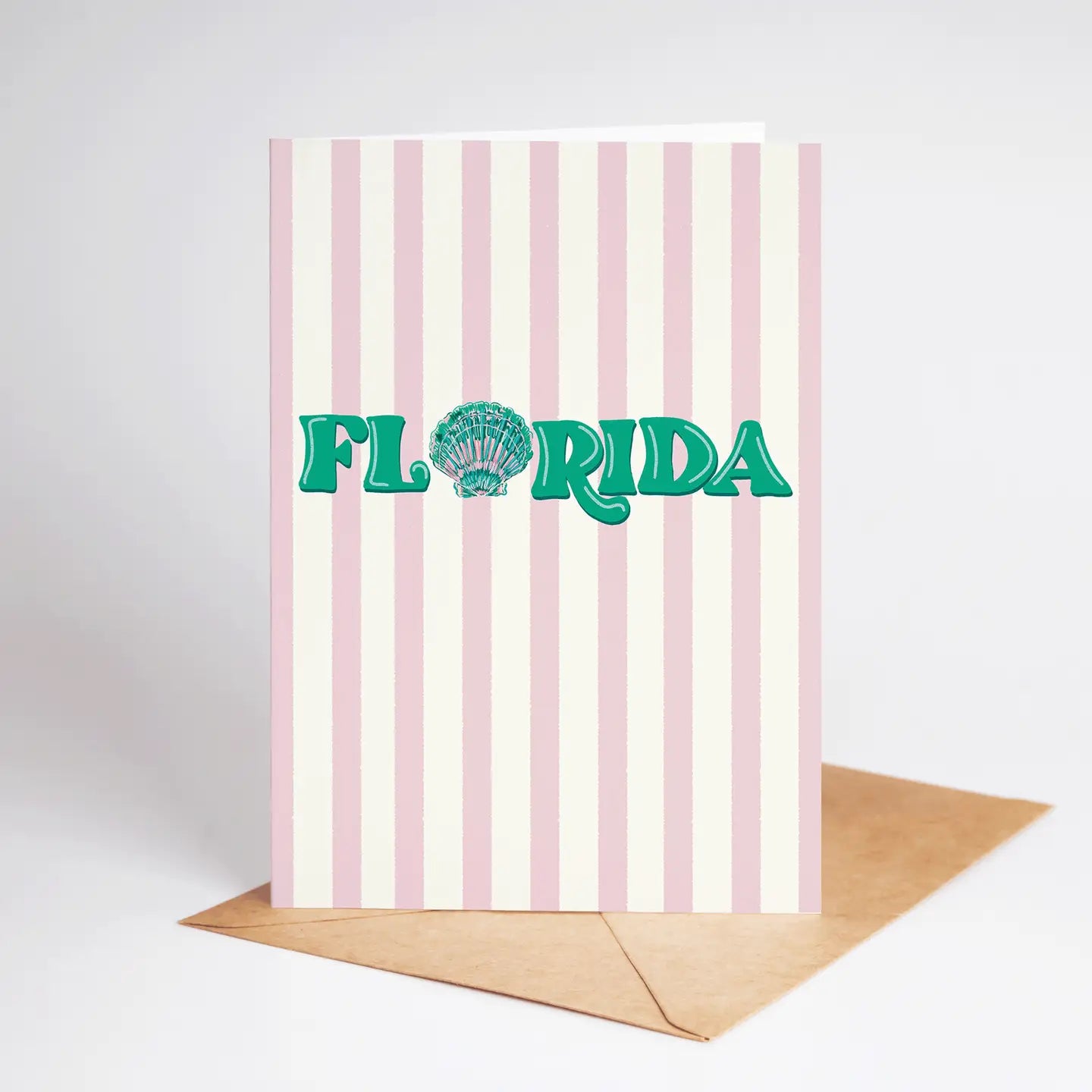 Florida Colorful Seashell Beach Coastal Greeting Card