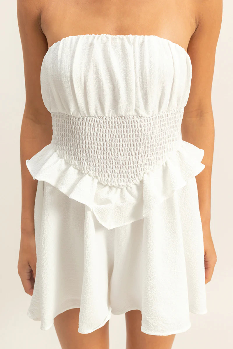 Claire Strapless Ruffled Romper