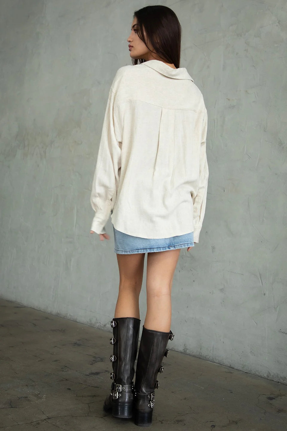 Linen Collared Button Blouse