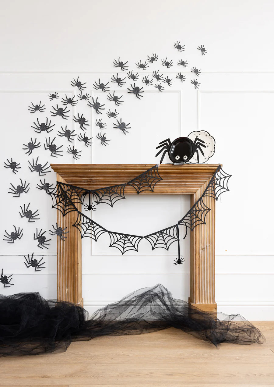 GLITTERED WALL DÉCOR SPIDERS