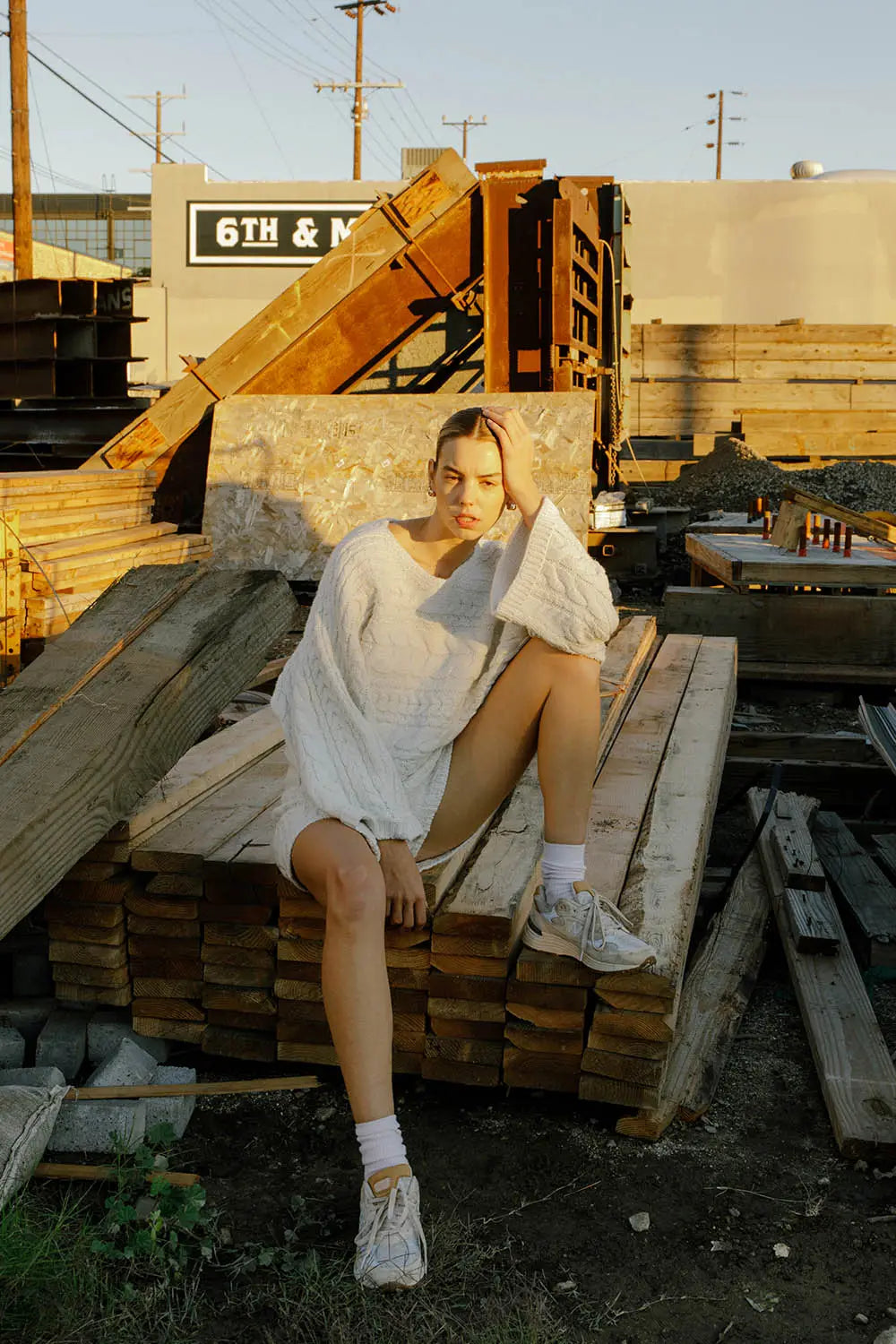 Alohi Cable Knit Oversized Sweater