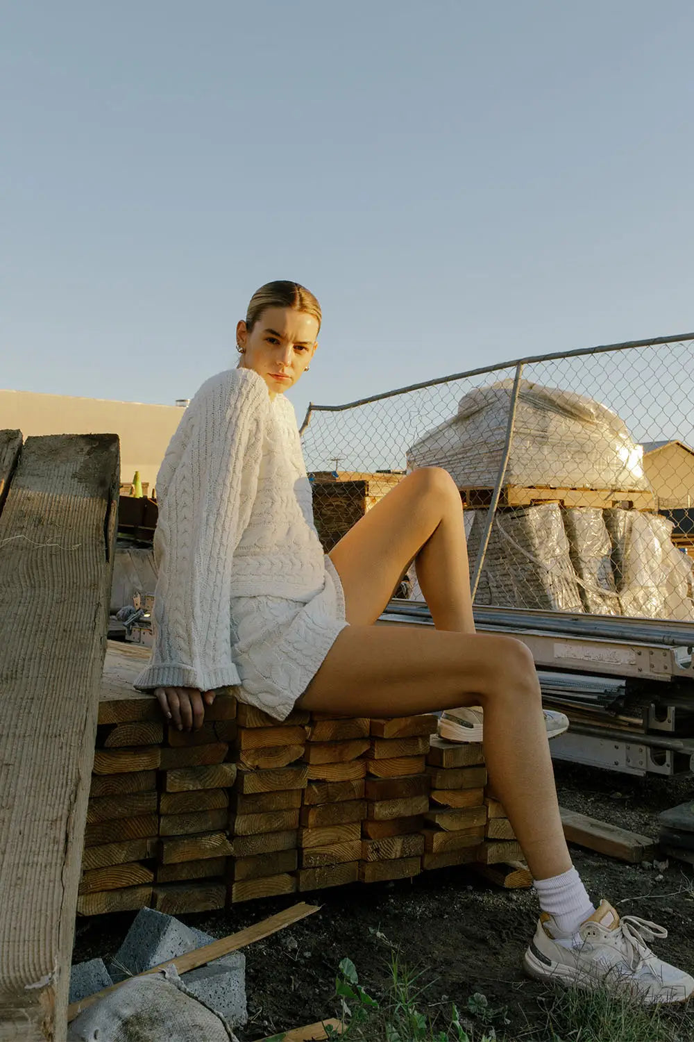 Alohi Cable Knit Oversized Sweater