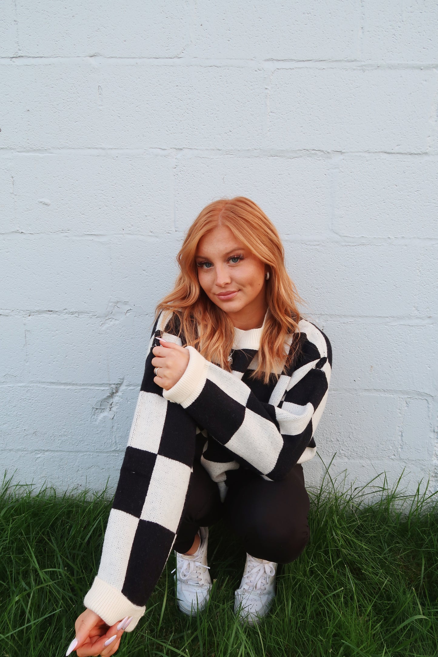Checkered Oversized Sweater