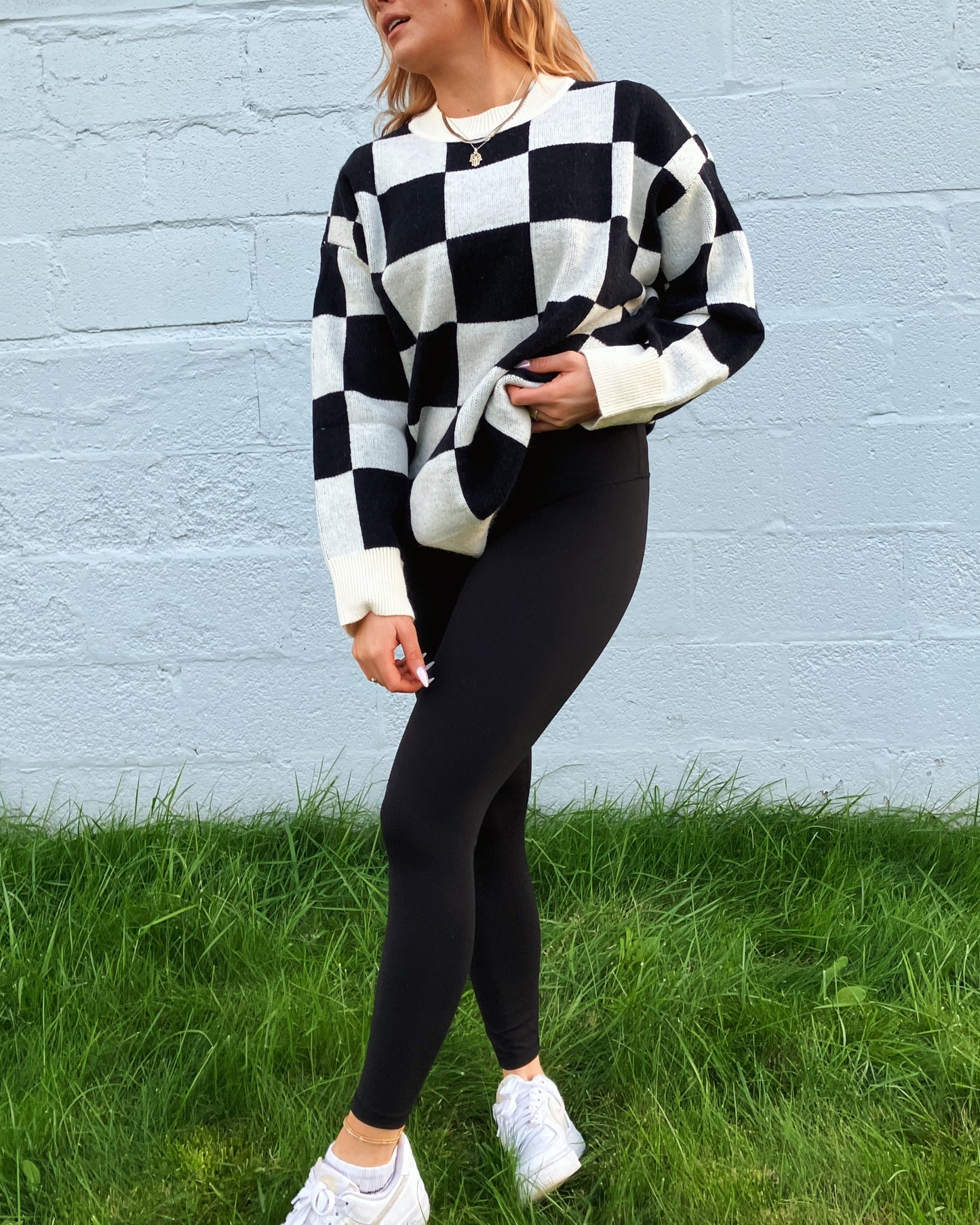 Checkered Oversized Sweater