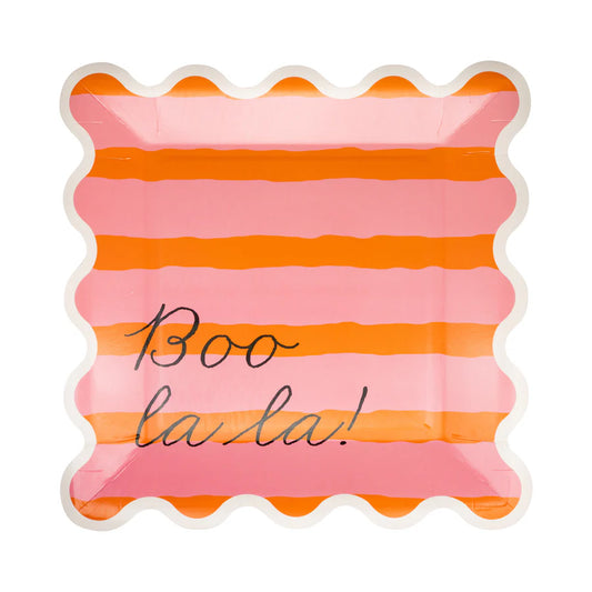 PINK & ORANGE BOO LA LA PAPER PLATE