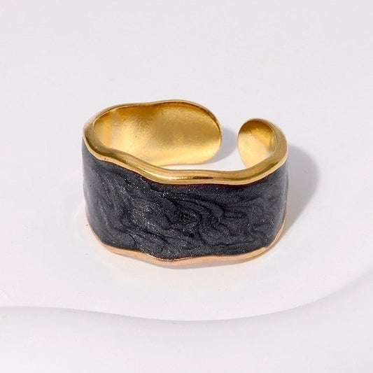 Midnight tide 18K gold plated Ring