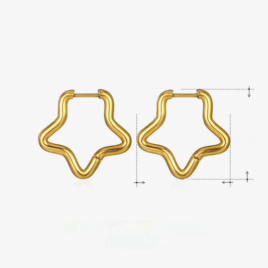 Wavy Star Hoops