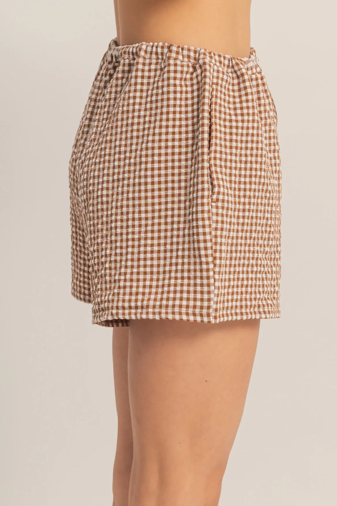 Gingham Pattern Relaxed Fit Shorts