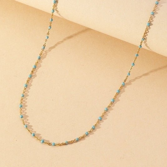 Sands and pearls gold plated stainless steel necklace
