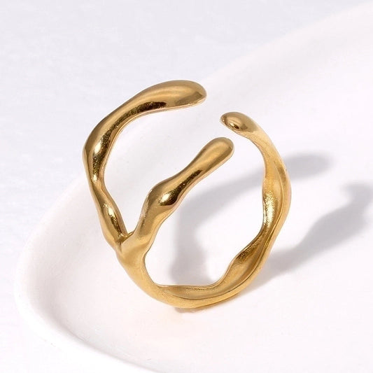 Gold twist 18K gold plated Ring